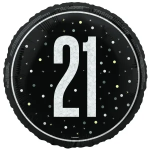 21 år Heliumballong Svart Tom 45cm
