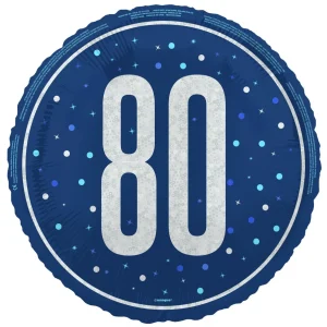 80 år Heliumballong Blå Tom 45cm