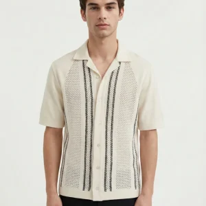 Bran crochet contrast shirt