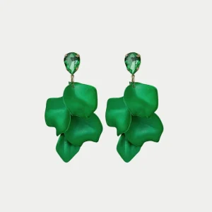 Leaf Earrings 4 leaves Cz