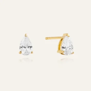 Belle White Medium Studs