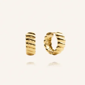 Curved Ribbed Earring