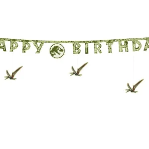 Baner Happy Birthday Jurassic World, 45x165 cm, mix