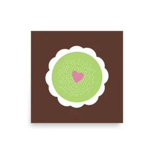 Poster Fika Prinsesstårta brun