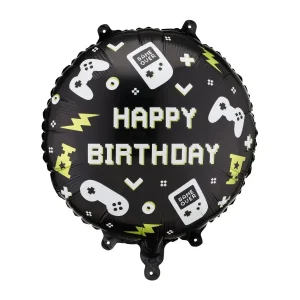 Folieballong Game Happy Birthday, 35x35 cm, mix