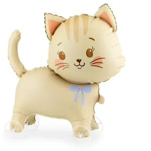 Folieballong Katt på hjul, 61x65 cm, mix