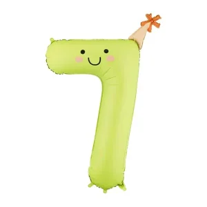 Folieballong med siffran7", ”86cm”7", , ljusgrön