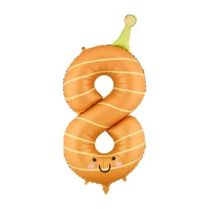 Folieballong med siffran "8", 86 cm"8", , orange